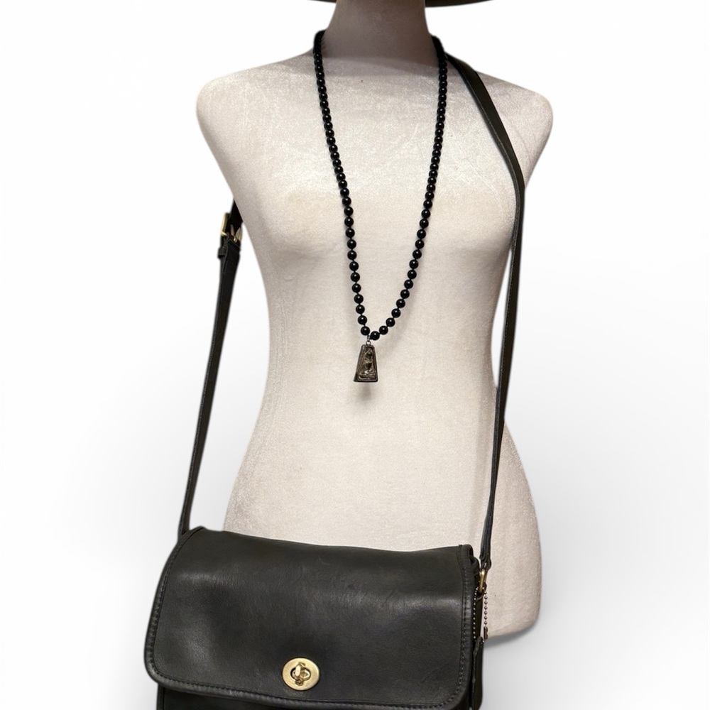 Vintage Coach Compartment Bag — Style 9850 (1990), Forest Green - Picture 14 of 15